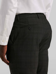 Skinny Fit Charcoal Plaid Suit Pant - Perry Ellis discount