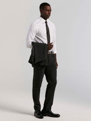 Skinny Fit Charcoal Plaid Suit Pant - Perry Ellis discount