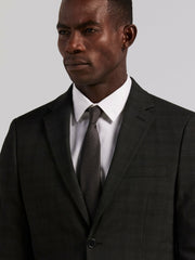 Skinny Fit Charcoal Plaid Suit Jacket - Perry Ellis US