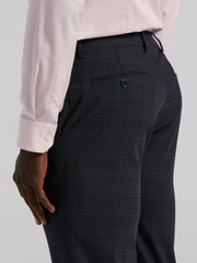 Skinny Fit Navy Plaid Suit Pant - Perry Ellis sale