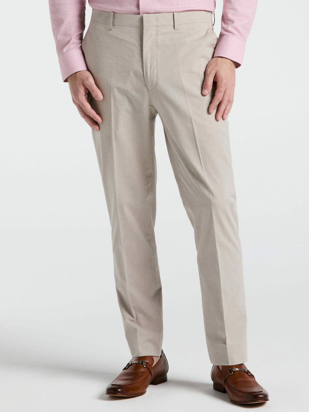 Slim Fit Solid Linen Blend Pant - Perry Ellis online