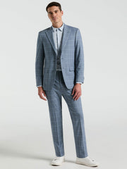 Slim Fit Windowpane Pattern Suit Pant - Perry Ellis near me