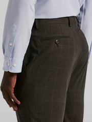 Slim Fit Windowpane Suit Pant - Perry Ellis US