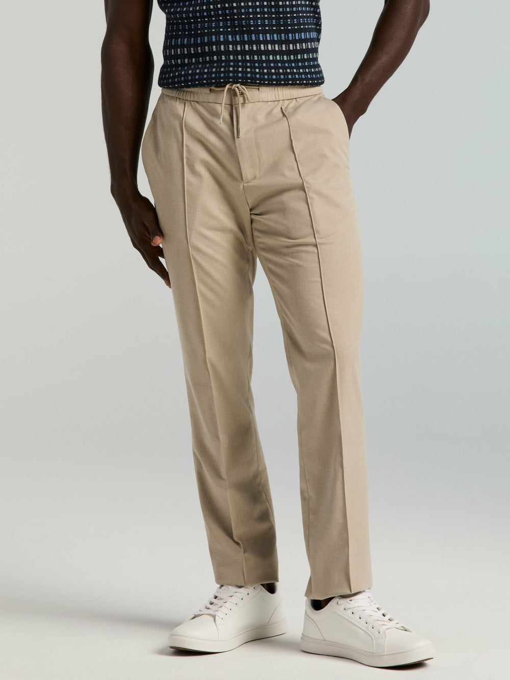 Slim Fit Linen Blend Drawstring Pants - Perry Ellis near me