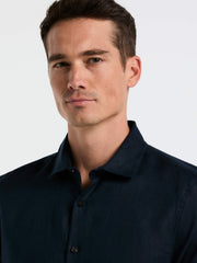 Solid Linen Shirt - Perry Ellis US