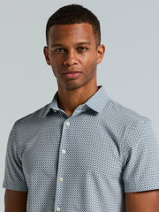 Slim Fit Cube Geometric Print Shirt - Perry Ellis on sale