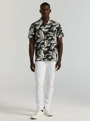 Leaf Print Camp Collar Shirt - Perry Ellis for sale