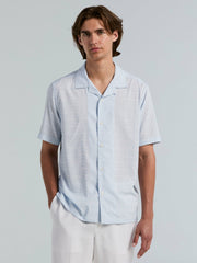 Textured Dobby Camp Collar Shirt - Perry Ellis discount