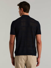 Cotton Mesh Knit Striped Button Front Sweater - Perry Ellis near me