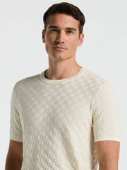 Square Pattern Crew Neck Sweater Tee - Perry Ellis on sale
