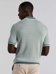 Bi-Color Stitch Zip Polo - Perry Ellis online
