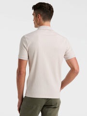 Ribbed Quarter Zip Heathered Polo - Perry Ellis discount
