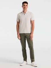 Ribbed Quarter Zip Heathered Polo - Perry Ellis discount