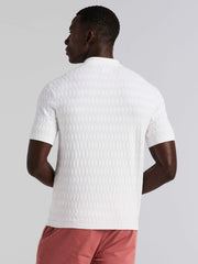 Geometric Pattern Zip Polo Sweater - Perry Ellis sale
