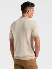Leaf Print Open Collar Sweater Polo - Perry Ellis for sale