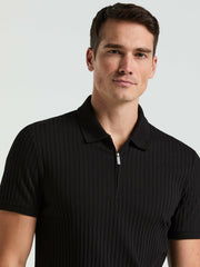 Quarter Zip Ribbed Polo - Perry Ellis online