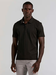 Variegated Vertical Ribbed Zip Polo - Perry Ellis near me