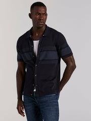 Cotton Modal Textured Button Front Sweater - Perry Ellis on sale