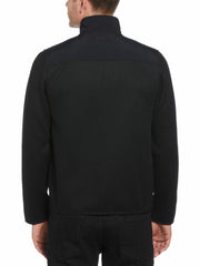 Solid Stretch Full-Zip Fleece Jacket - Perry Ellis for sale
