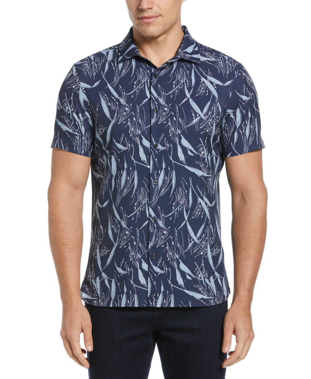 Total Stretch Slim Fit Wheat Print Shirt - Perry Ellis discount