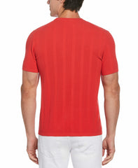 Tech Knit Striped Crew Neck Shirt - Perry Ellis on sale