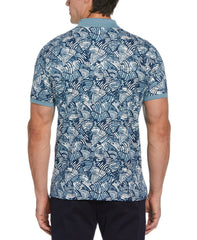 Men's Short Sleeve Allover Print Polo - Perry Ellis discount