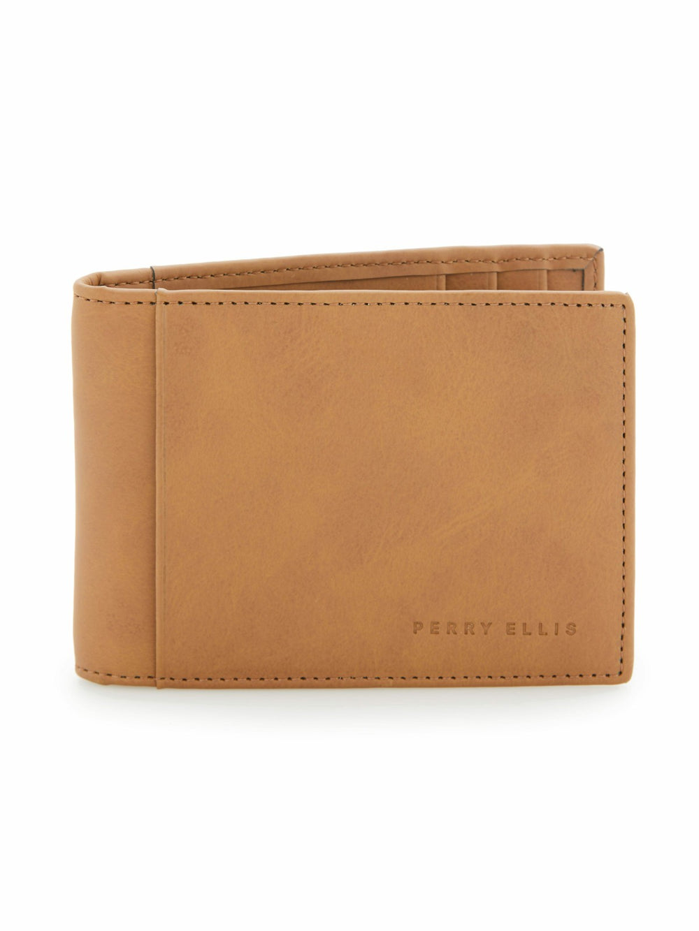 Tan Leather Money Clip Wallet - Perry Ellis near me