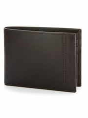 Brown Genuine Leather Glazed Wallet - Perry Ellis sale
