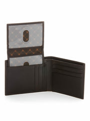 Brown Genuine Leather Glazed Wallet - Perry Ellis sale