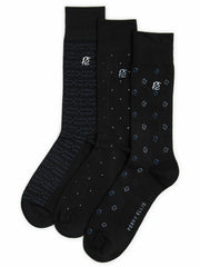 3-Pack Neats Patterned Dress Socks - Perry Ellis US