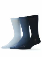 3-Pack Performance Microfiber Pique Flat Crew Socks - Perry Ellis on sale