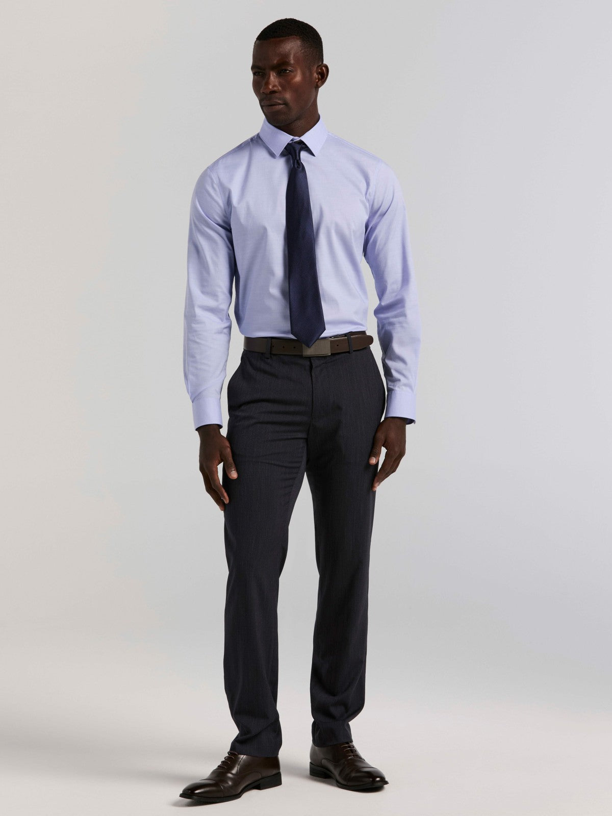 Cotton Blend Slim Fit Dress Shirt -  Perry Ellis US