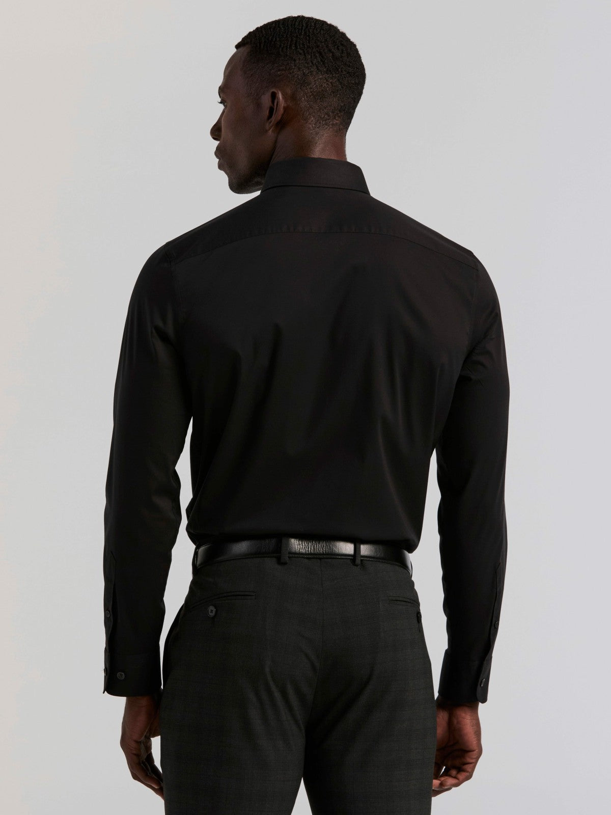 Cotton Blend Slim Fit Dress Shirt -  Perry Ellis US