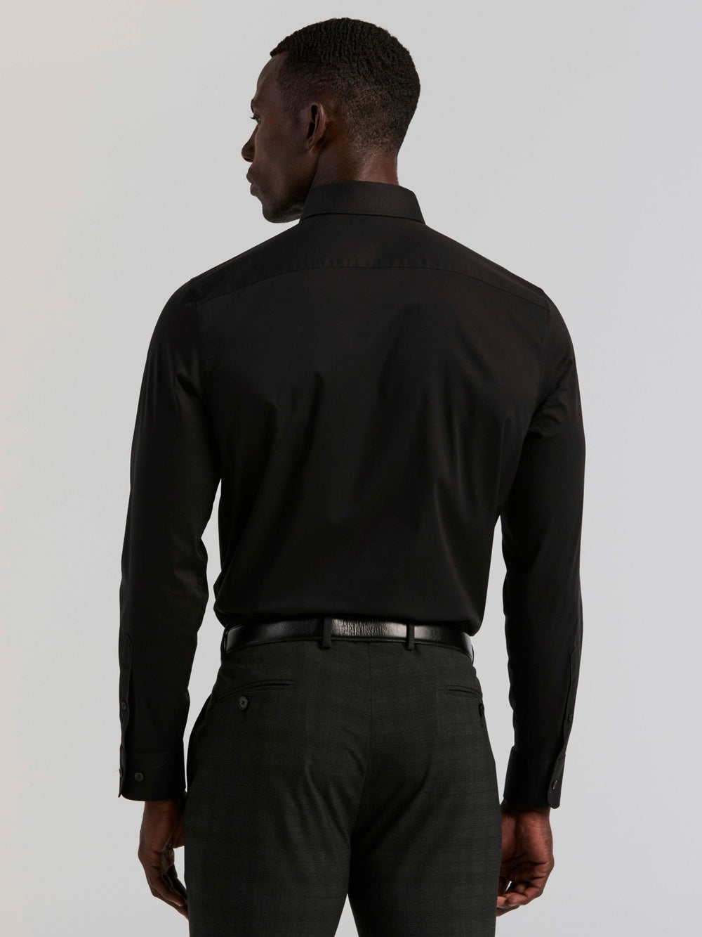 Cotton Blend Slim Fit Dress Shirt -  Perry Ellis US