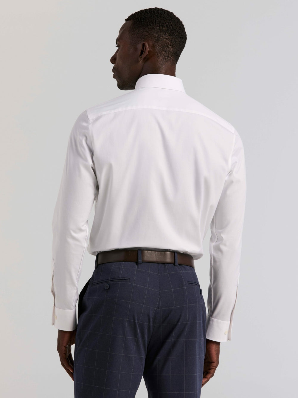 Cotton Blend Slim Fit Dress Shirt -  Perry Ellis US