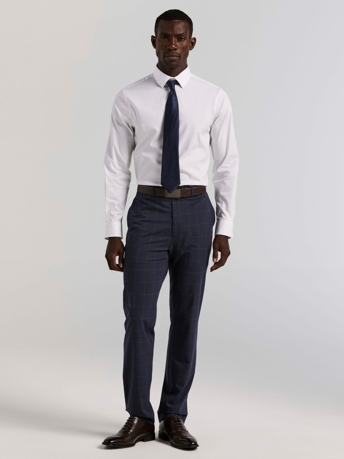 Cotton Blend Slim Fit Dress Shirt -  Perry Ellis US
