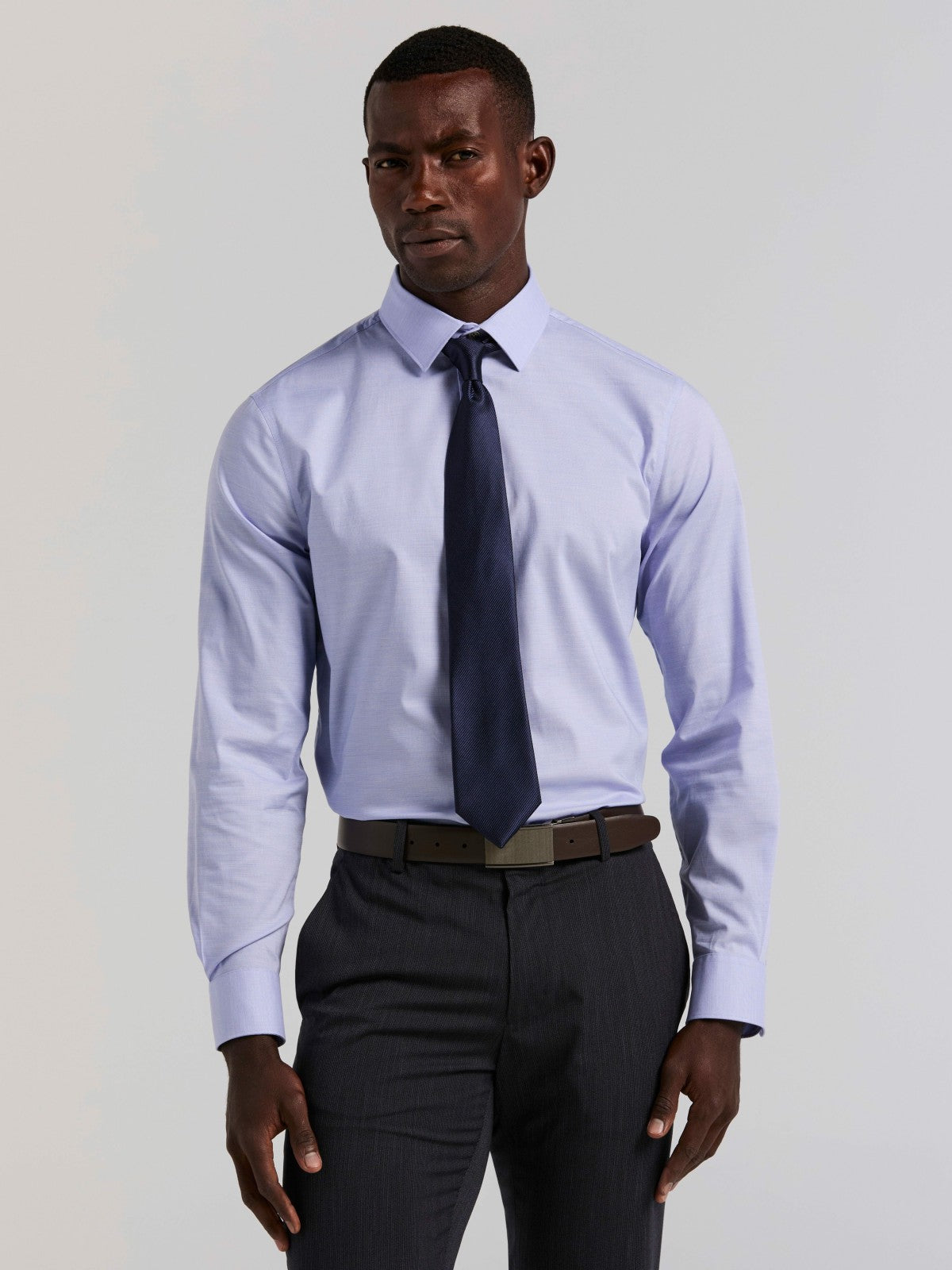 Cotton Blend Slim Fit Dress Shirt -  Perry Ellis US