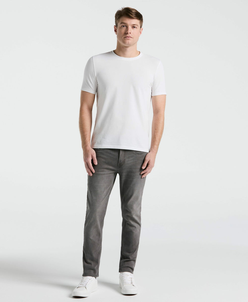 Men's Slim Fit Light Wash Grey Denim Pants -  Perry Ellis for sale