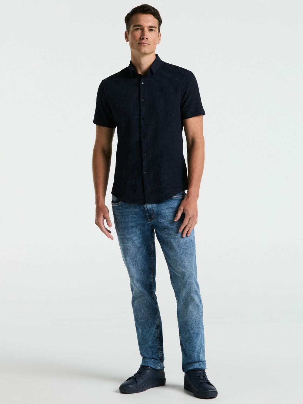 Stretch Seersucker Slim Fit Shirt -  Perry Ellis near me