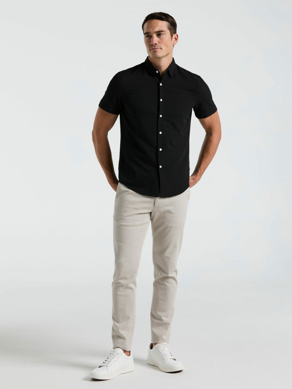 Stretch Seersucker Slim Fit Shirt -  Perry Ellis near me