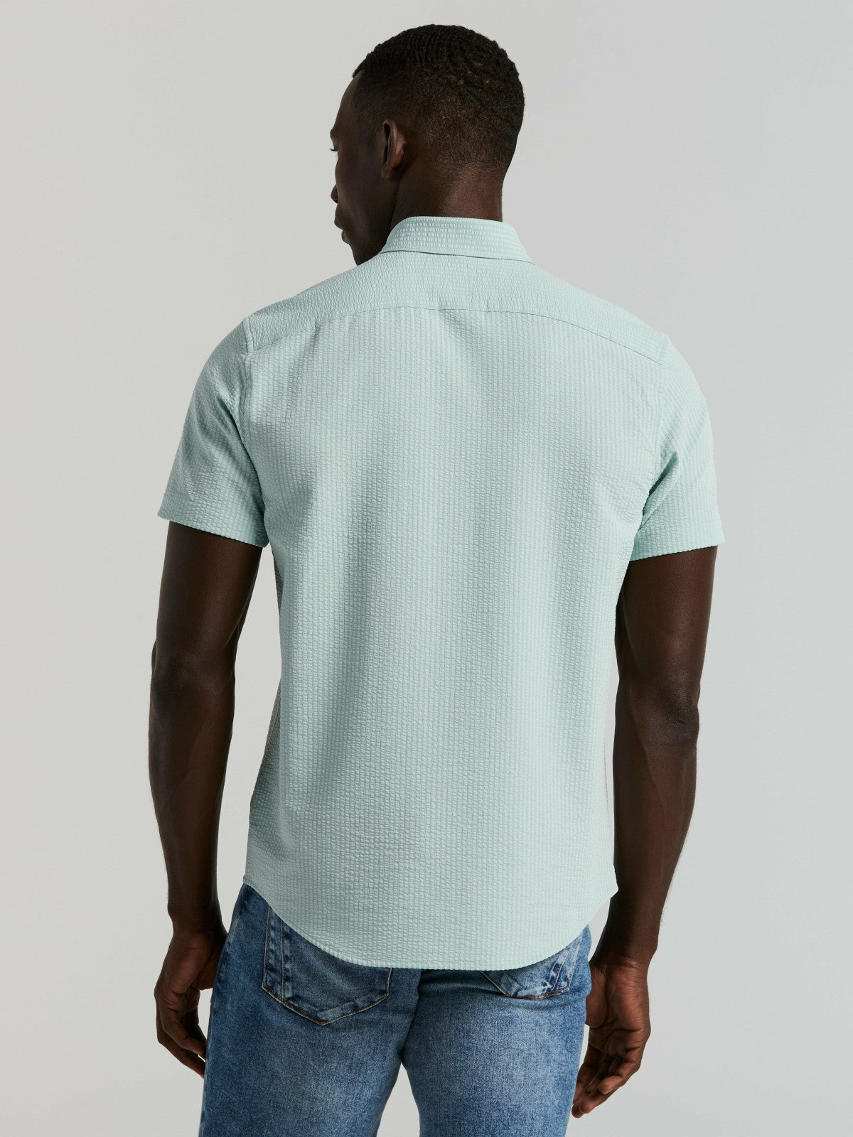 Stretch Seersucker Slim Fit Shirt -  Perry Ellis near me