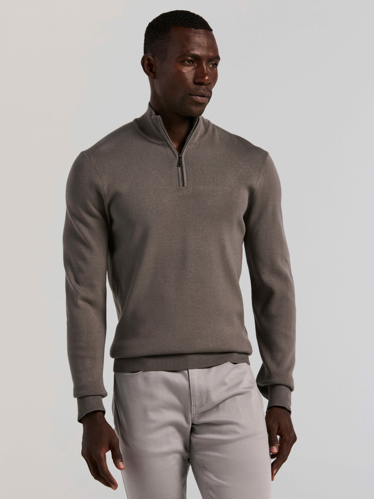 Tech Knit Quarter Zip Sweater -  Perry Ellis on sale