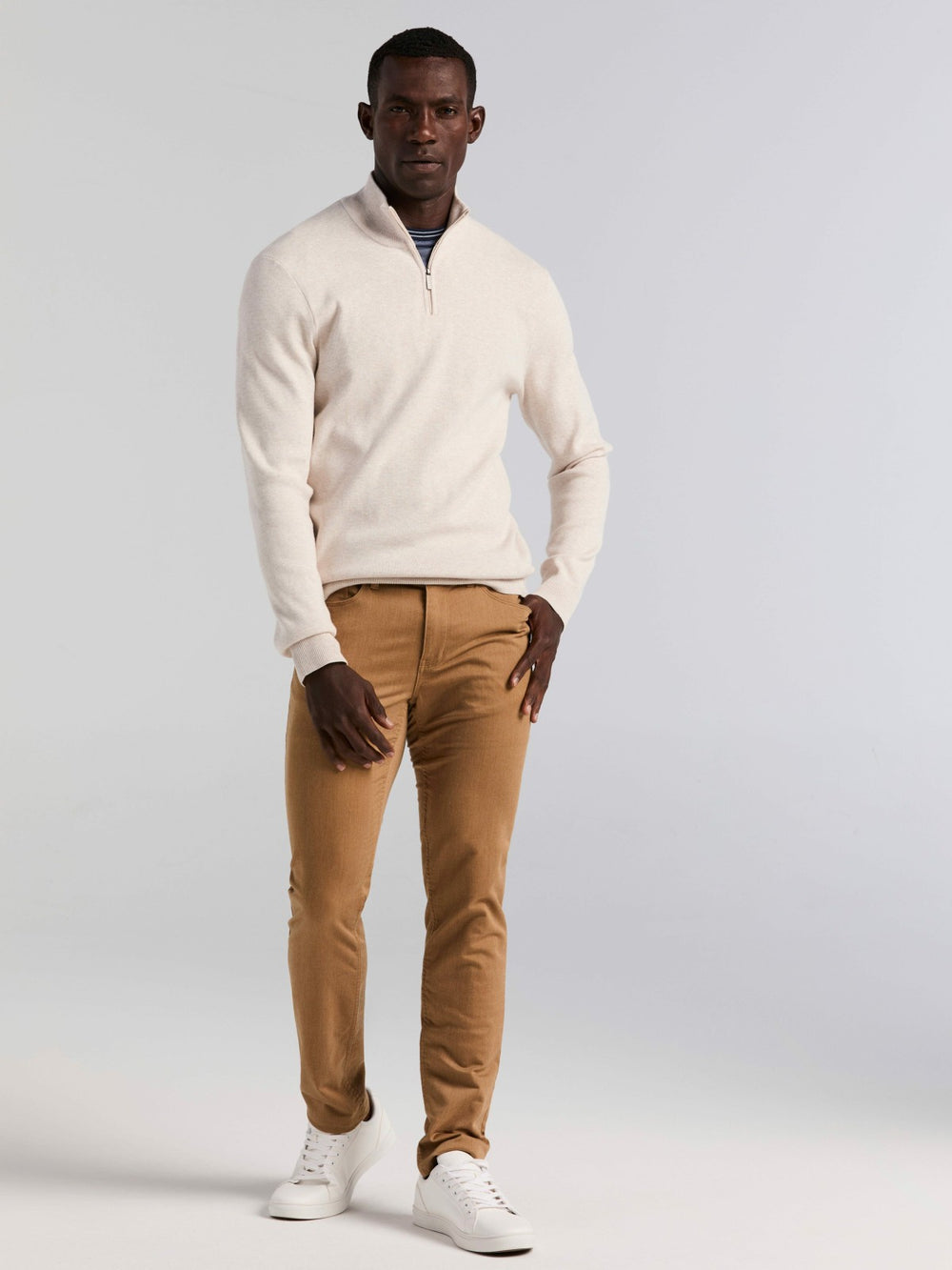 Tech Knit Quarter Zip Sweater -  Perry Ellis on sale