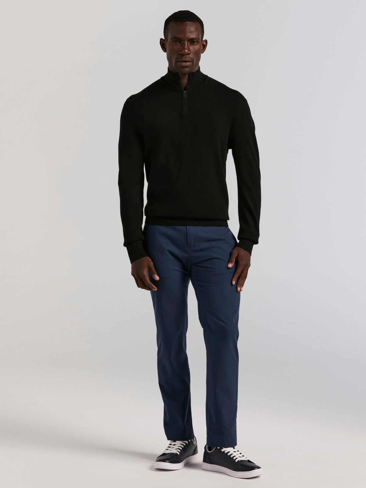 Tech Knit Quarter Zip Sweater -  Perry Ellis on sale