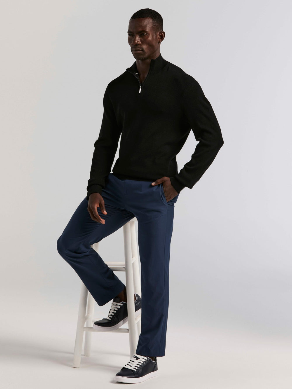 Tech Knit Quarter Zip Sweater -  Perry Ellis on sale