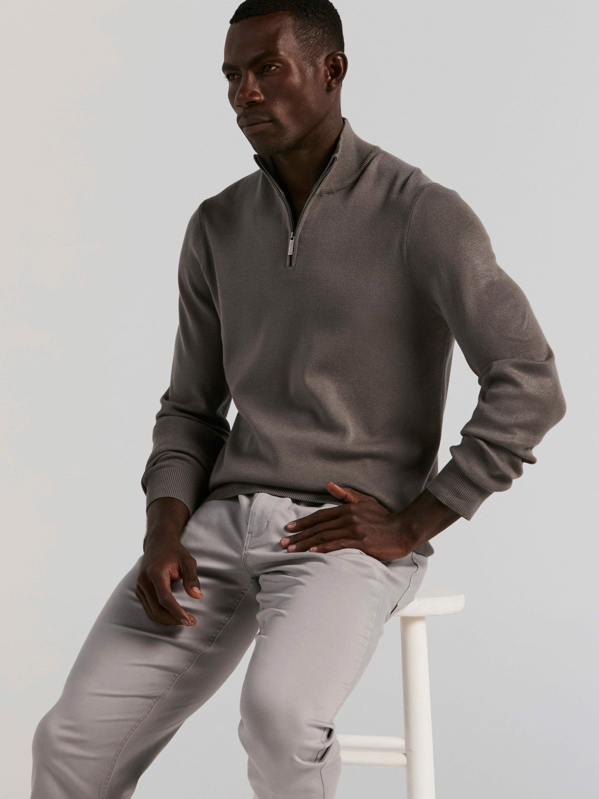 Tech Knit Quarter Zip Sweater -  Perry Ellis on sale
