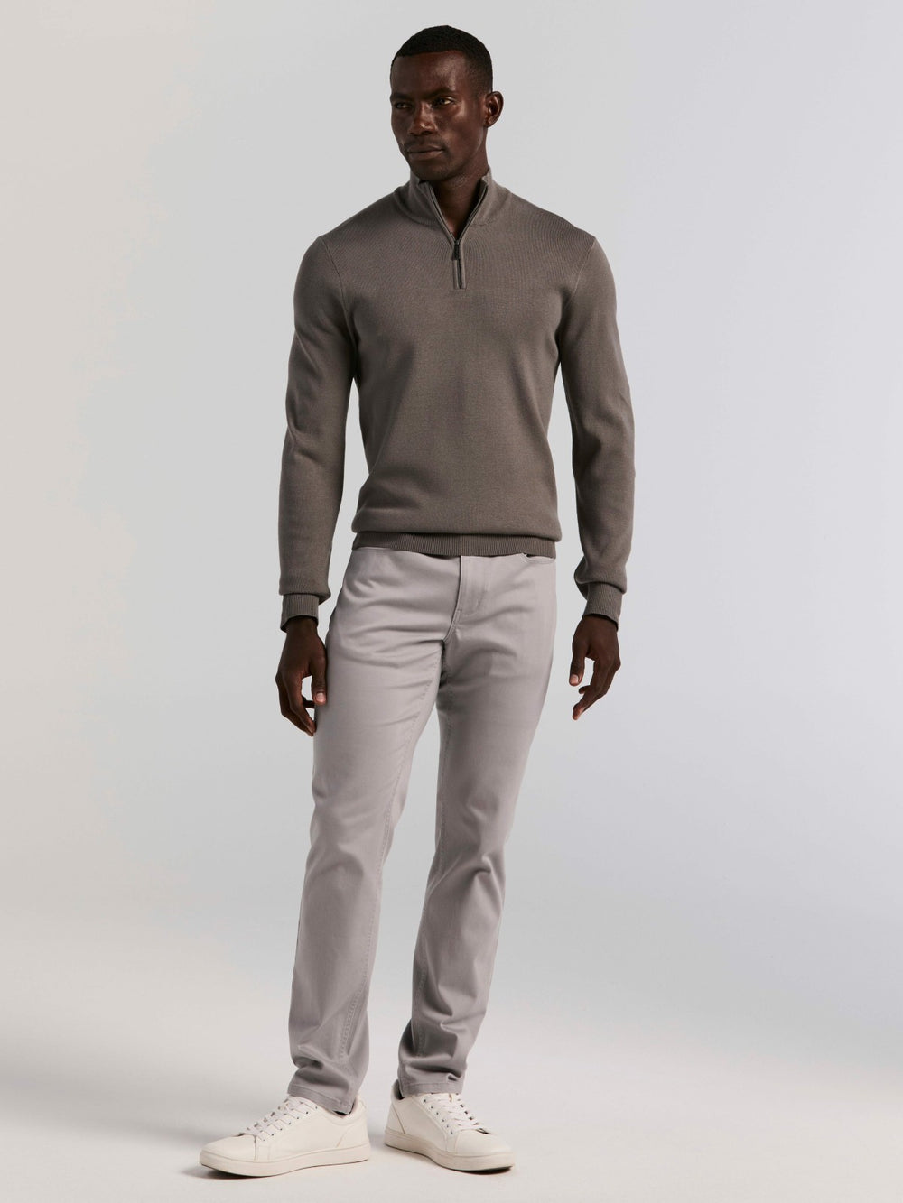 Tech Knit Quarter Zip Sweater -  Perry Ellis on sale