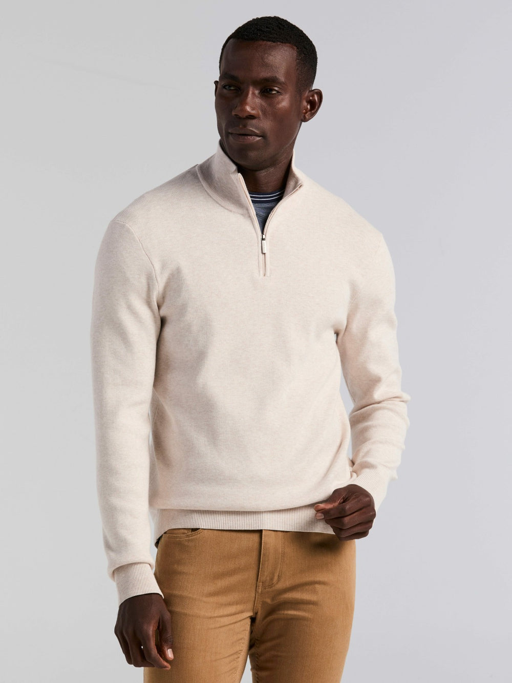 Tech Knit Quarter Zip Sweater -  Perry Ellis on sale