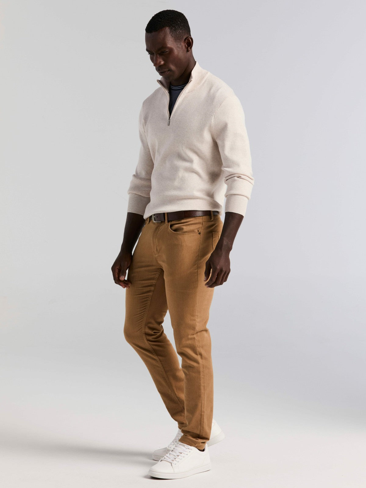 Tech Knit Quarter Zip Sweater -  Perry Ellis on sale