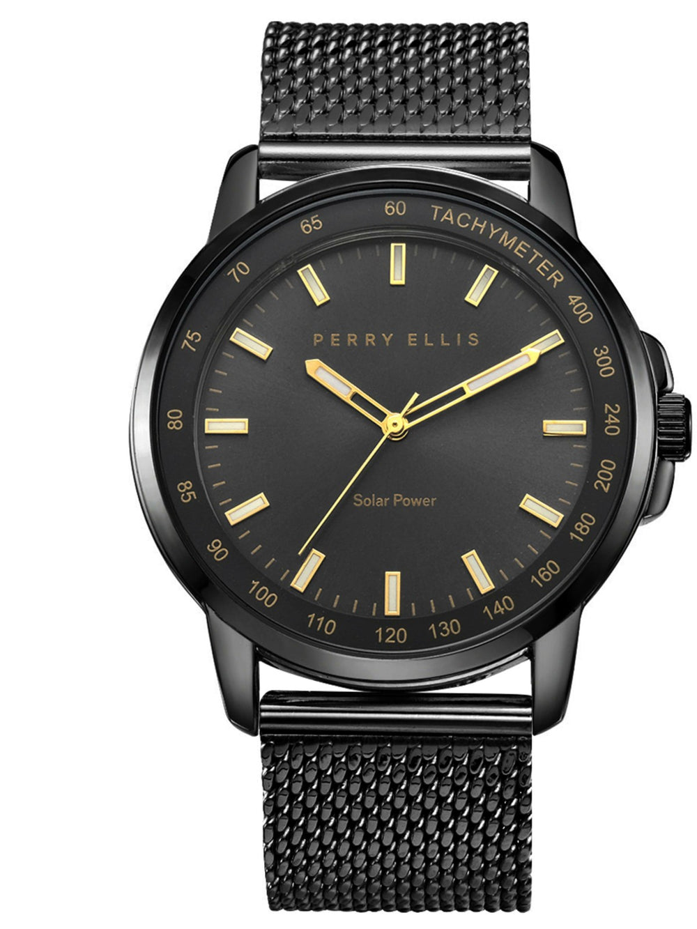 Solar Powered Gunpowder Stainless Steel Mesh Bracelet Watch -  Perry Ellis on sale